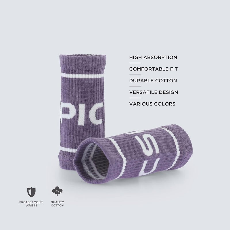 PICSIL - Cotton Sports Wristbands | Absorbent and Breathable | Ideal for Gym, Cross Training, Running and Tennis | Use with Grips | Unisex Design | - Image 2